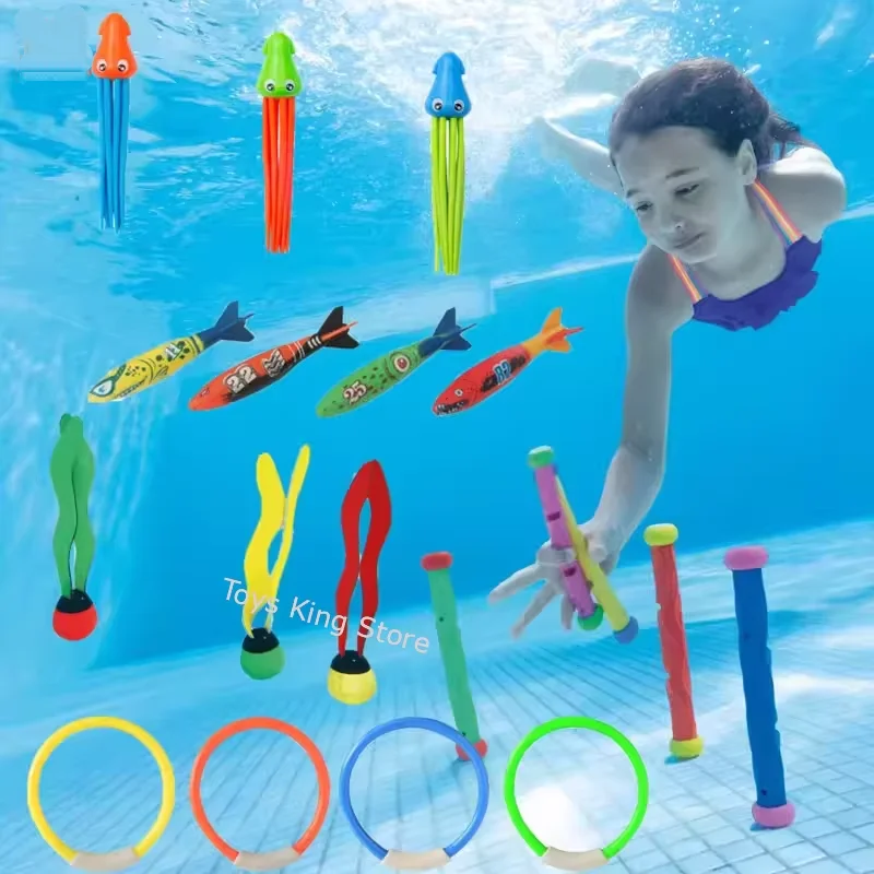 Schwimmen Tauchen Spielzeug Kinder Fisch Delphin Boje Pool Schatzsuche Tauchen Wasser Diamant Kinder Wasser Spiel Spielzeug Set Wiederverwendbare Geschenk Image