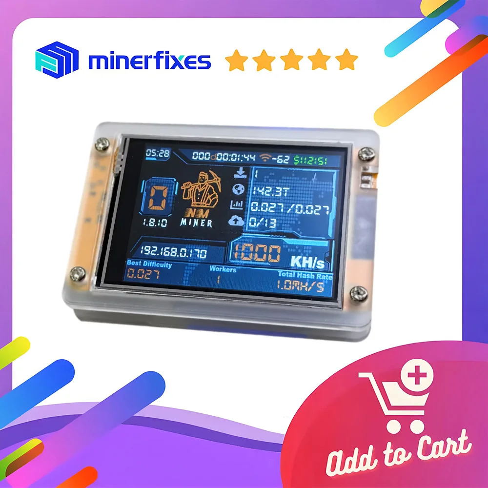 NMMiner NerdMiner V2 1000KH/s Hashrate Lucky Miner ESP32 2,8 Zoll Krypto-Mining-Gerät Bitcoin Solo Miners BTC Lottery Image