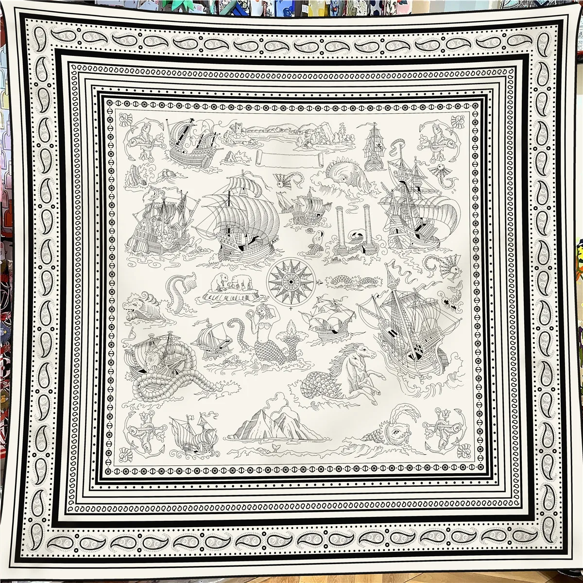 130 cm Winter Warm Halten Schal Frauen Marke Seide Kaschmir Quadrat Schal Schal Luxus Paisley Schals Wraps Pashmina Hijab Bandana Image