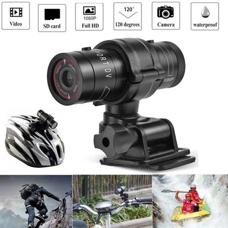 Mini Sport DV Action Sportkamera Taschenlampe Helm Full HD 1080P Video Ideal für Fahrrad, Fahrrad, Motorrad, wasserdichter Camcorder Image