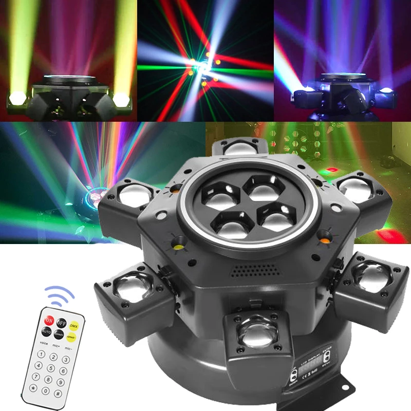 Volle Farbe LED 6-Arm-strahl Moving Head Licht Bee Eye Strobe Laser Wirkung Bühnenbeleuchtung DJ Disco Nachtclub Party Rotierende Lichter Image