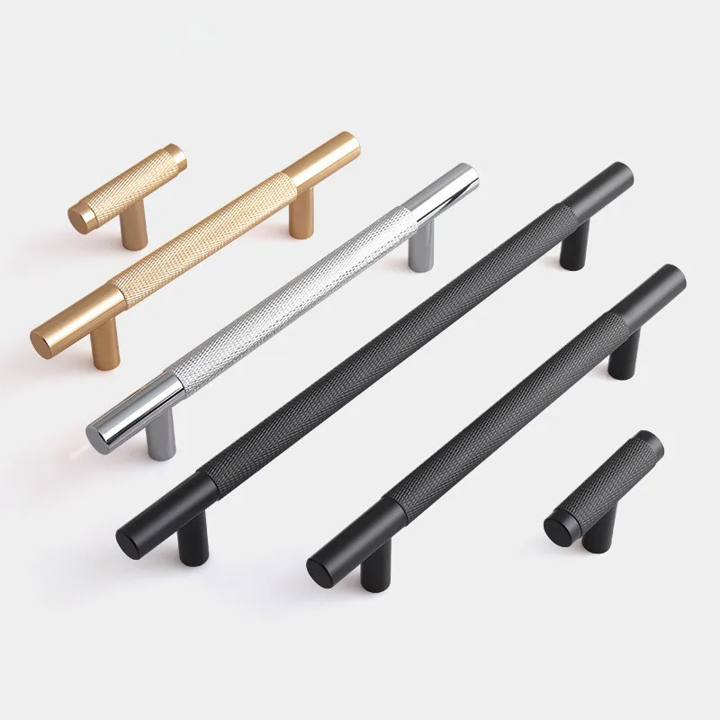 KK&FING Rundstab, gerändelt, geschnitzt, Aluminiumlegierung, Möbeltürgriff, Schrank, Kleiderschrank, Türgriffe, Schrank, Schublade, Knöpfe, Hardware Image