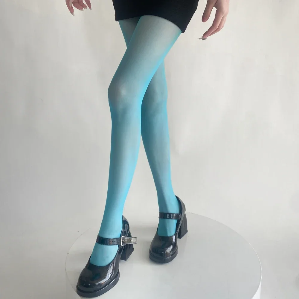 Blau-Grüne Ultradünne Nylon Overknee-Strümpfe Strumpfhosen Damen Sexy Damenstrumpfhosen Samt Sexy Dessous Strumpfwaren Bodystockings