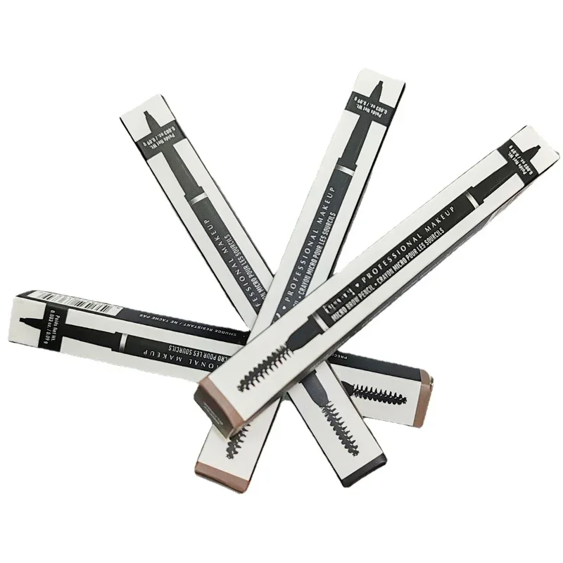 3-teiliges Combo-Pack Mico Double-Ended Brow Pencil – feine Spitze und Pinsel – wasserfest und langlebig – Black Eye Brow Cosmetics