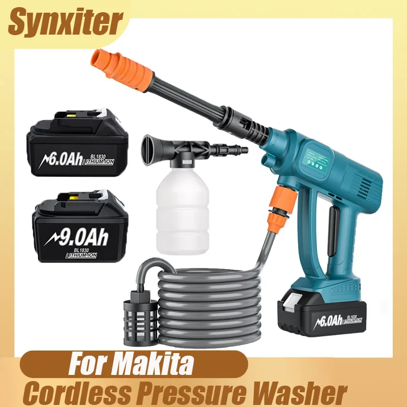 Kabellose Hochdruck-Autowaschpistole für Makita 18V BL1830 Akku, elektrische Wasserspritzpistole, Reinigungsgerät für Haus und Garten Image