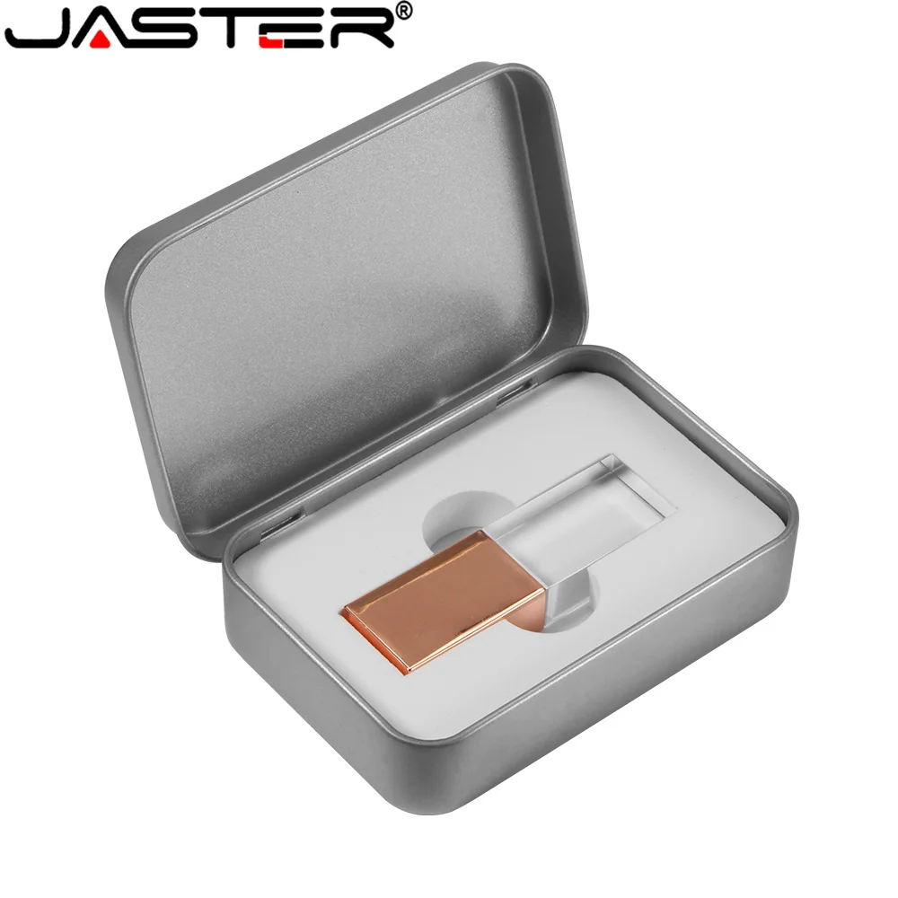 JASTER USB 2.0-Flash-Laufwerk Crystal Pendrive 4 GB 8 GB 32 GB 64 GB 128 GB Memory Stick Transparentes Glas-Stick (kein individuelles Logo) Image