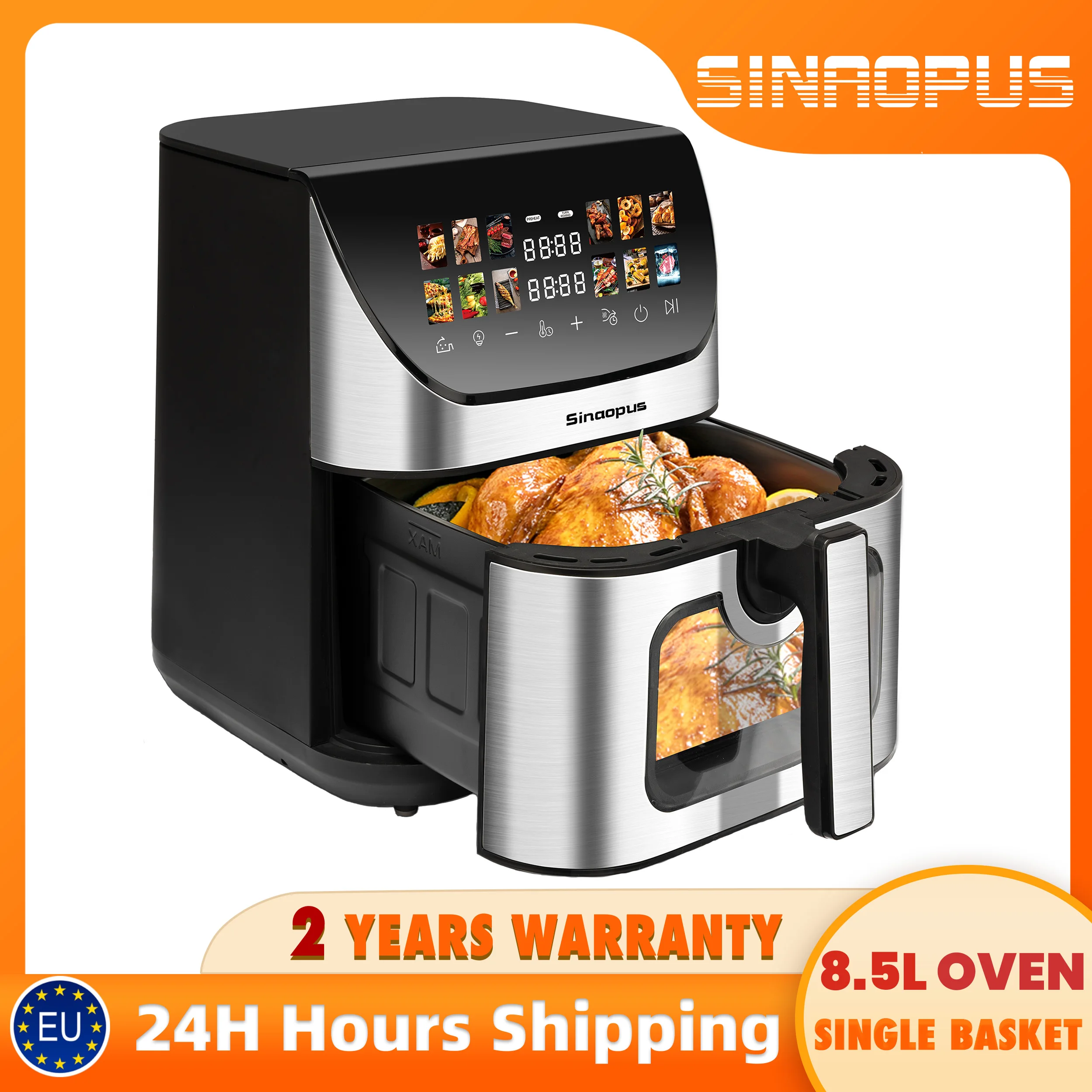 8L Smart Machine Heiße Fritteuse Multifunktions-Luftfritteusen Intelligente Maschine Sichtfenster und Ofen Oilless Cooker mit LED-Touch-Steuerung Image
