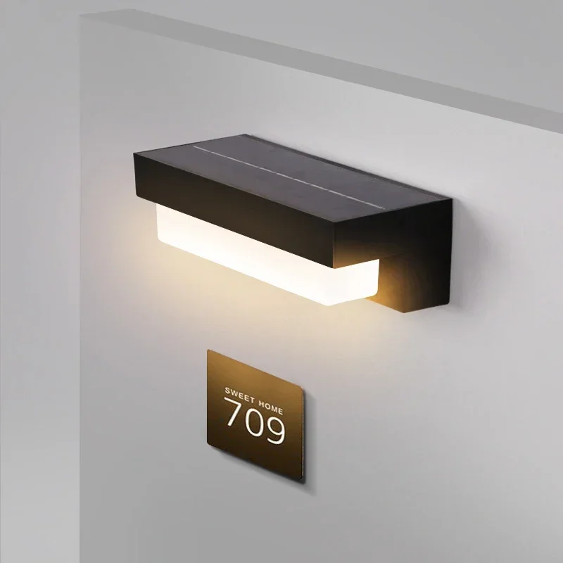 LED Outdoor Solar Wand Lichter Wasserdichte Solar Licht Balkon Villa Tür Hof Wand Beleuchtung Zaun Dekor Solar Lampe