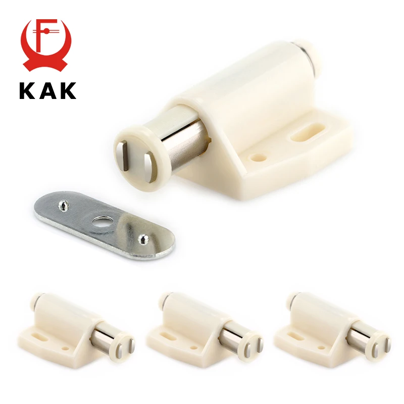 KAK 4 Stück Push-to-Open-Schrankschnäpper, magnetisch, robust, Push-Latch-Schloss, versteckter Griff für Küchenschränke, Schubladen-Hardware