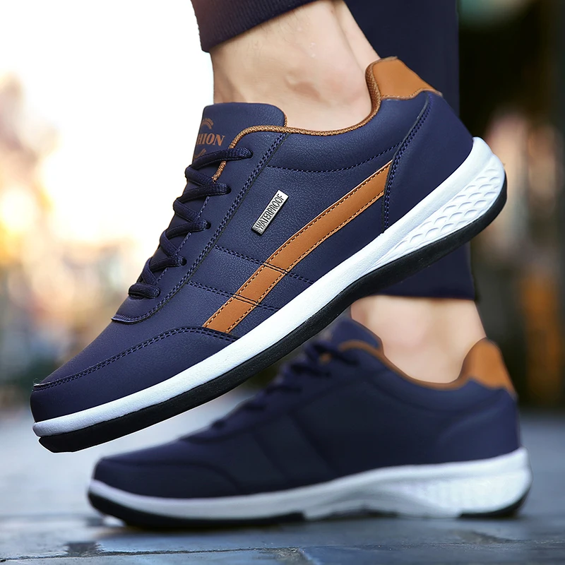 Leder Männer Schuhe Turnschuhe Trend Casual Schuh Italienische Atmungsaktive Freizeit Männlichen Turnschuhe Nicht-slip Schuhe Männer Vulkanisierte Schuhe