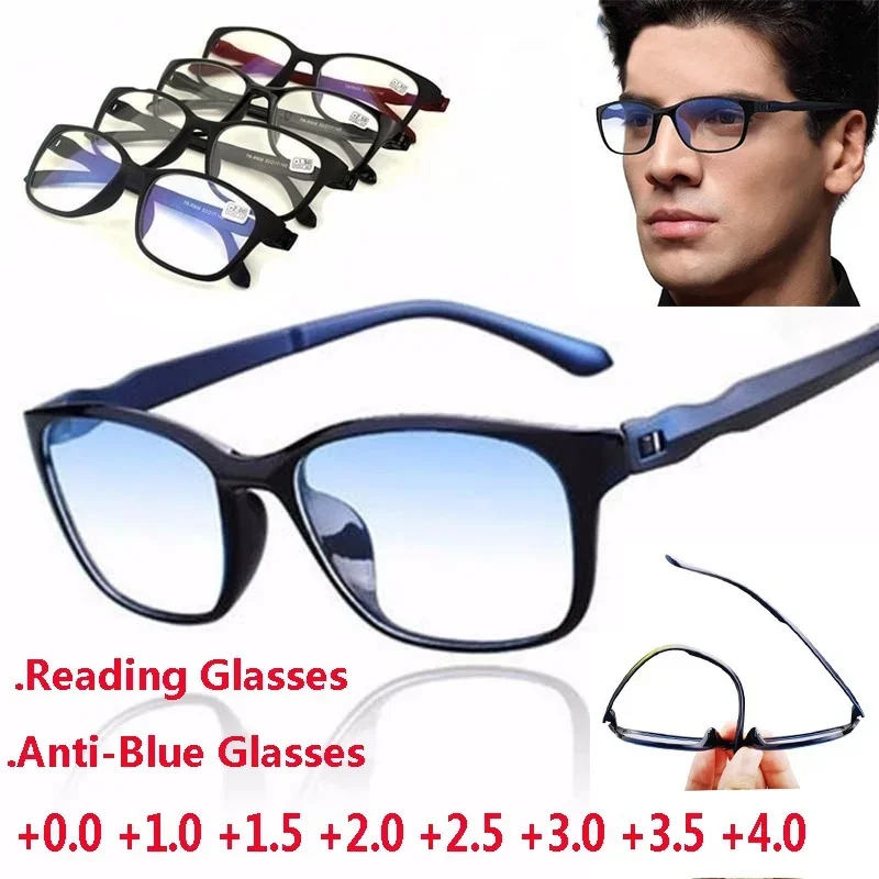 0+1,0+1,5+2,0+2,5+3,0+3,5+4,0 Anti-Blau-Lesebrille für Herren, Anti-Ermüdungs-Computerbrille, Presbyopie-Brille Image