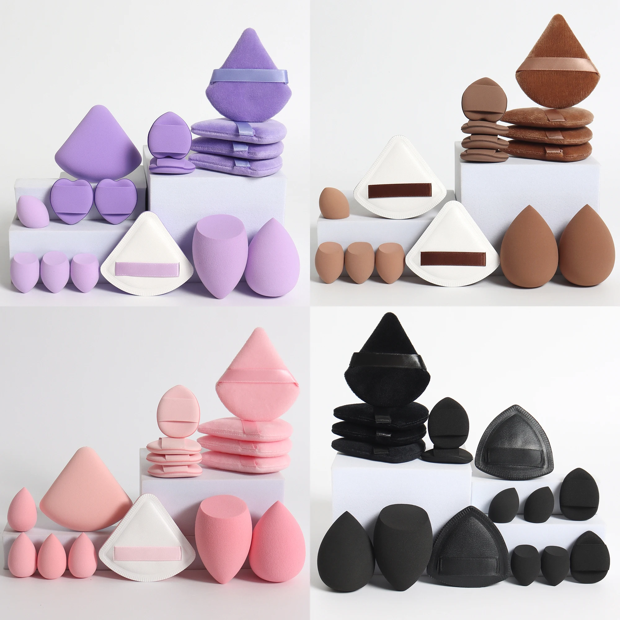 Katzenpuder-Zuckerwatte, 16-teiliges Set, 2 Make-up-Eier, 4 Mini-Make-up-Eier und 2 Zuckerwatte-Puderquaste und 4 Puderquaste und 4 Mini-C Image