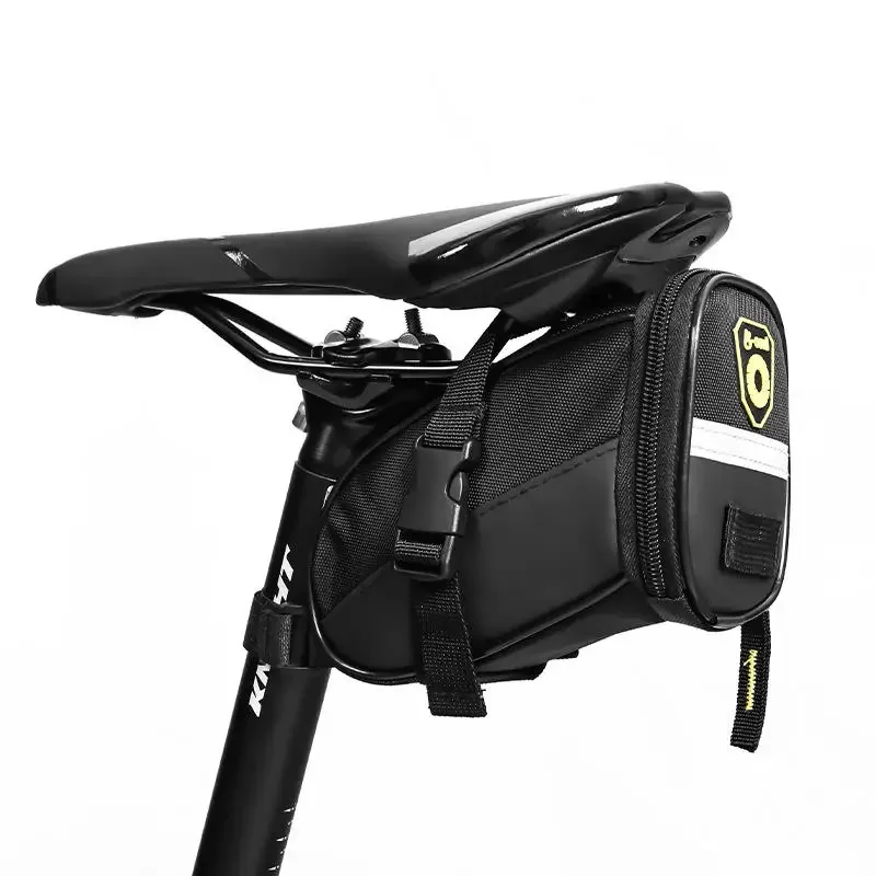Wasserdichte, reflektierende Fahrradsatteltasche – robuste hintere Tasche mit Sitzschwanz, universelle Aufbewahrungstasche für MTB, Rennrad, Pendler Image
