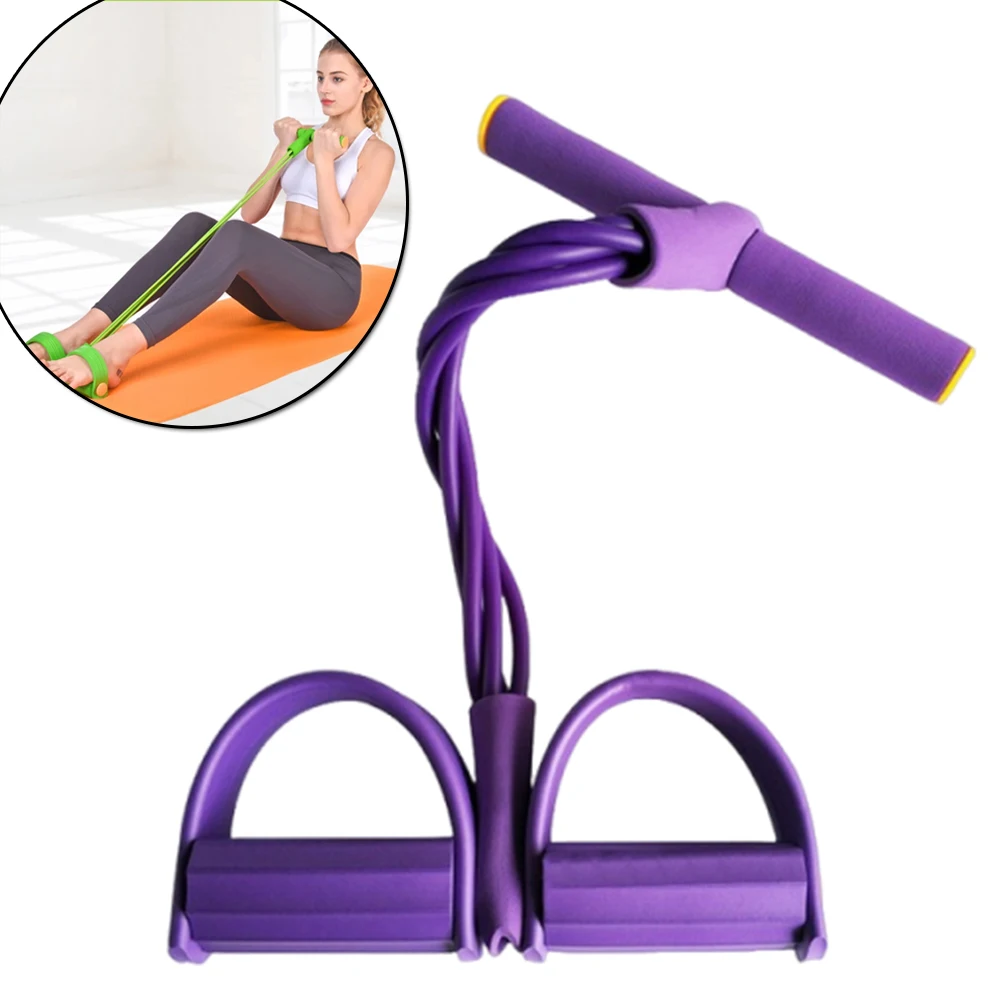 4/6 TubeElastic Yoga Pedal Puller Widerstand Band Workout Pull Spannung Seil für Bauch/Taille/Bein Stretching schlankheits Training Image