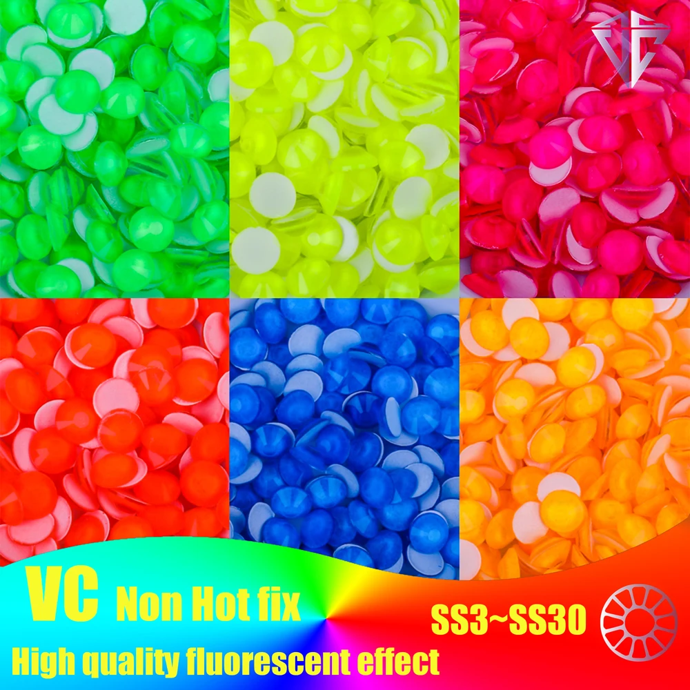 Alle Farben, Größen, Glas, nachtleuchtende Neon-Strasssteine, Cxina, flache Rückseite, nicht Hot Fix, Strass, Fluoreszenzstein, Nagelkunst-Dekorationen Image
