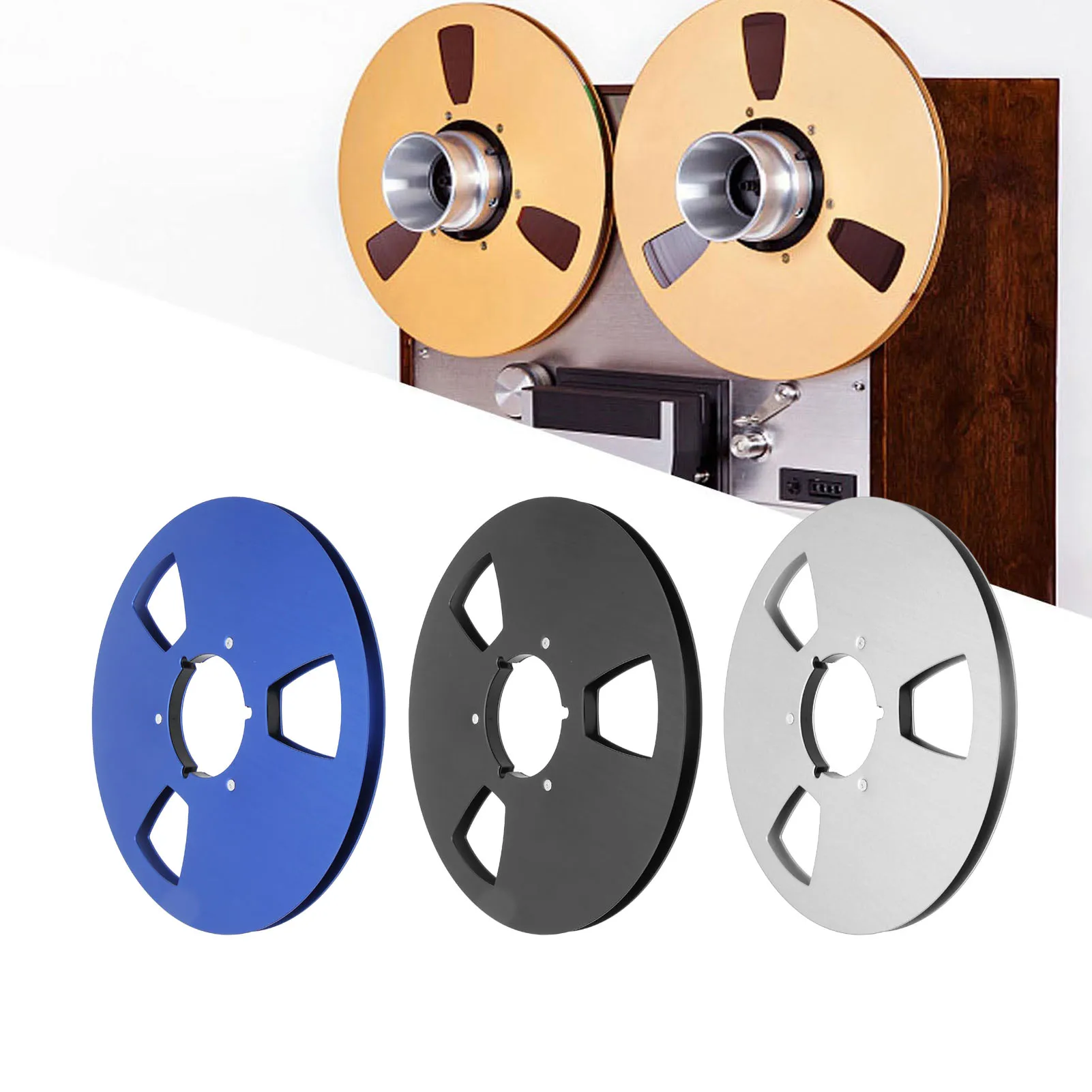 Sound Tape Leere Rolle, 3-Loch, hochfeste Aluminiumlegierung, 1/4 10,5 Zoll, leere Bandrolle für Rolle zum Reel-Tape-Player Image