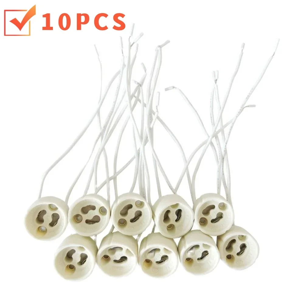 10-50PCS GU10 LED Lampenfassung Halogen Lampenfassung LED Lampenfassung Keramik Körper Verdrahtung Sockel Keramik Silikon Kabel Lampensockel