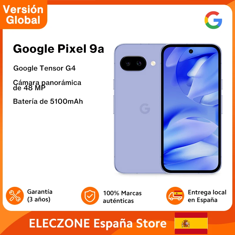 Globale Version Google Pixel 9a 5G Smartphone Google Tensor G4 6,3Zoll 120Hz Actua Display 5100mAh Akku 48MP Rückkamera NFC Image