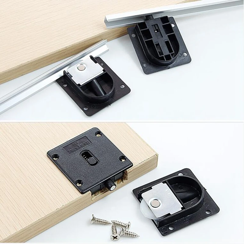 4 stücke Kleiderschrank Kunststoff Plat Hause Schiebetür Pulley Schwarz Schiebetür Rad Schrank Nylon Pulley Hängen Rad Kleiderschrank