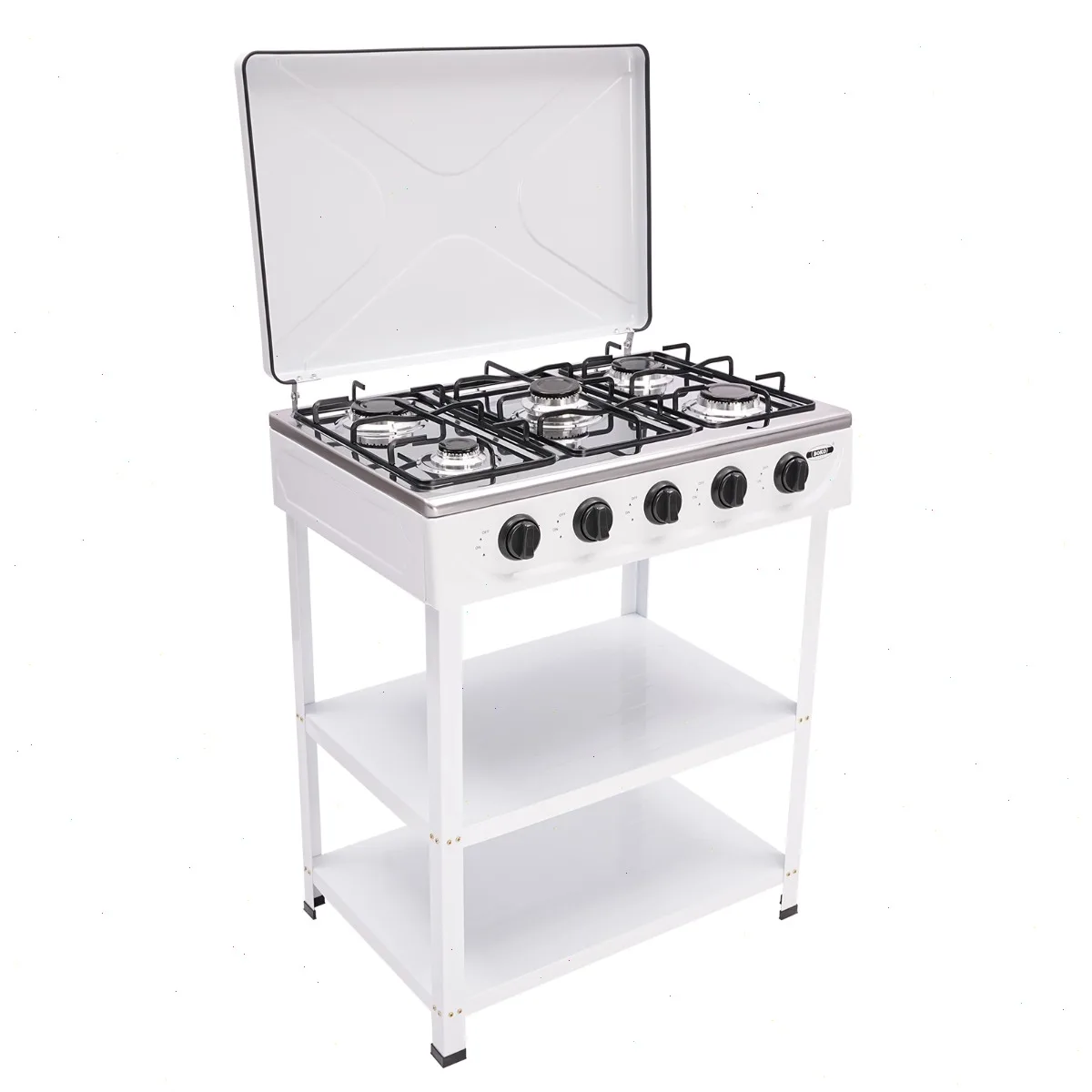 Erdgasherd, 5-Brenner-Gaskochfeld, 2,5 kW pro Brenner, effizienter Kochherd für Zuhause, Küche, Restaurant, Außenbereich Image