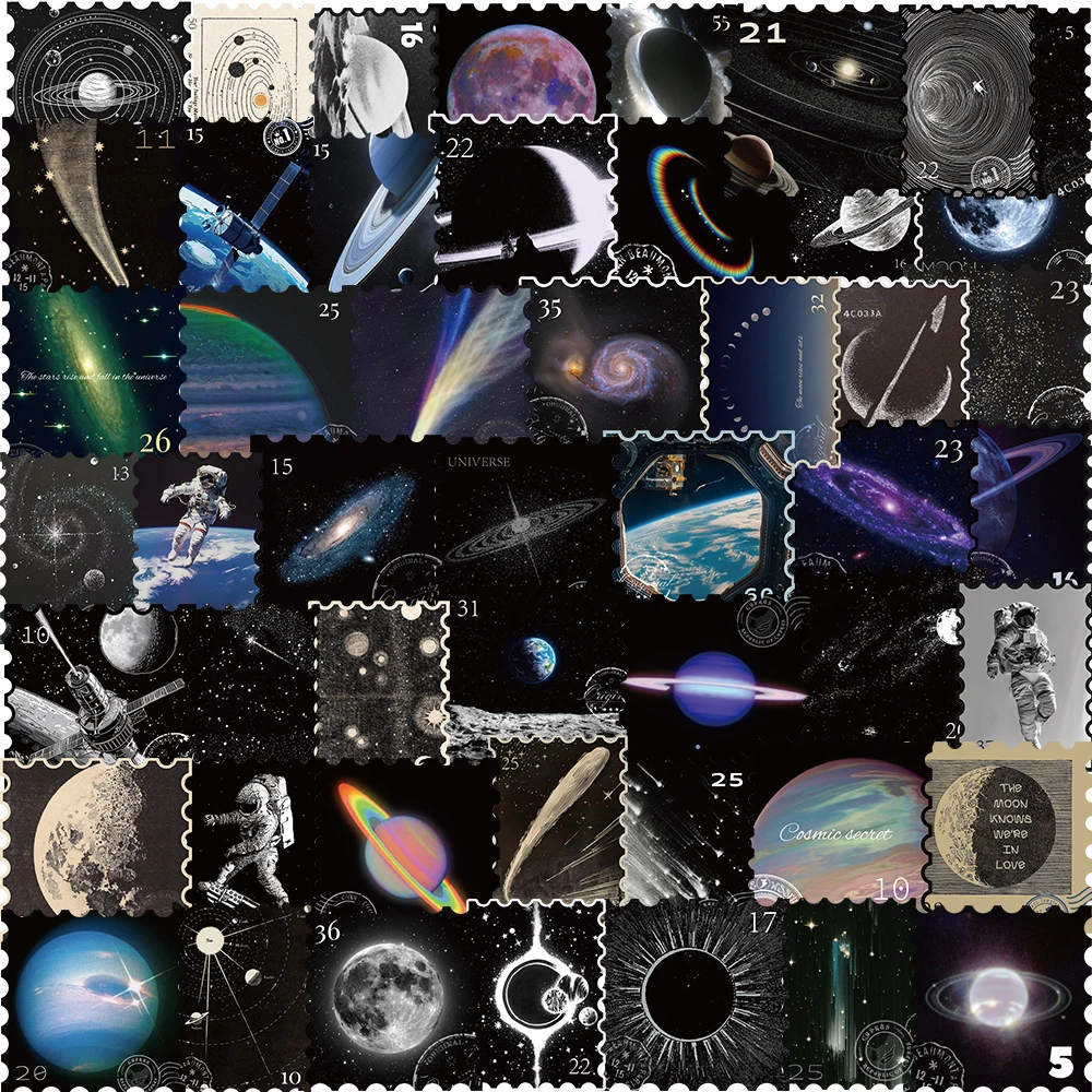 50 stücke Mysterious Universe Planet Aufkleber DIY Dekoration Für Motorrad Laptop Telefon Koffer Fahrrad Coole Cartoon Aufkleber Spielzeug Image