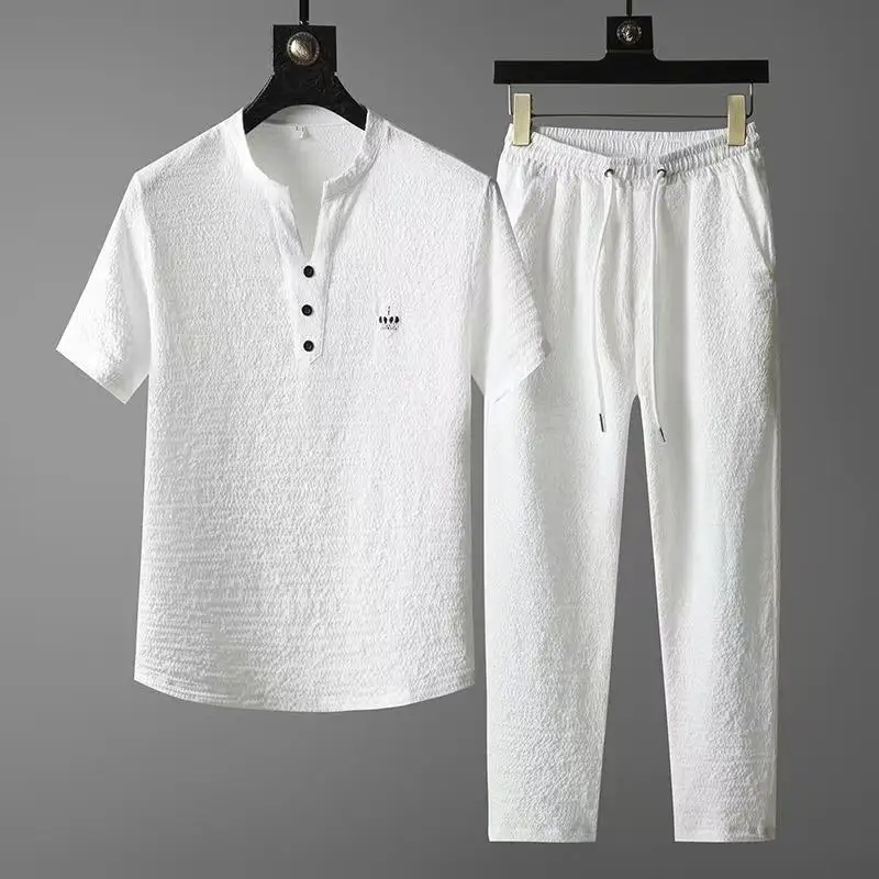 (Hemd+Hose) 2026 Sommer Neuankömmling Herren Business Casual Hemden Herrenmode Klassisches Hemd Herren Kleidungsset Größe M-4XL