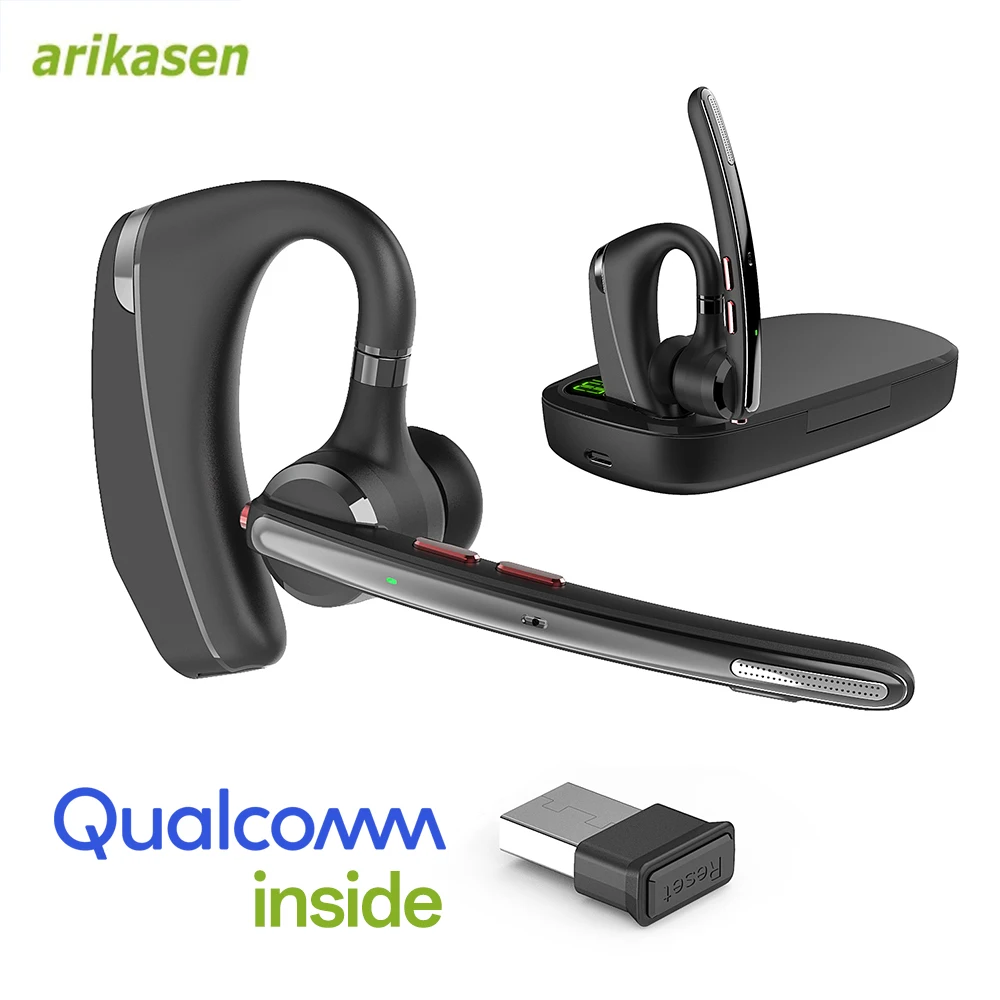 Bluetooth-Headset, kabelloser Ohrhörer mit Upgrade-Geräuschunterdrückung, 100 Stunden Sprechzeit, freihändige Kopfhörer mit Stummschalttaste Image