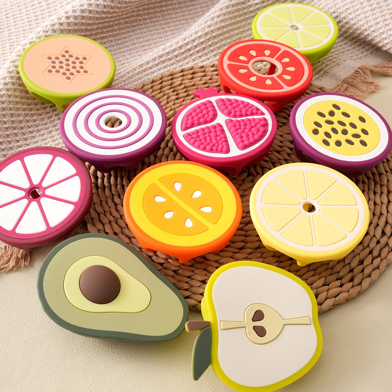 Farbe Kinder Neue 1PCS Baby Silikon Beißring Spielzeug Gemüse Obst Form Baby Zahnen Spielzeug Molaren Sensorischen Spielzeug Kinder spielzeug Baby Zeug