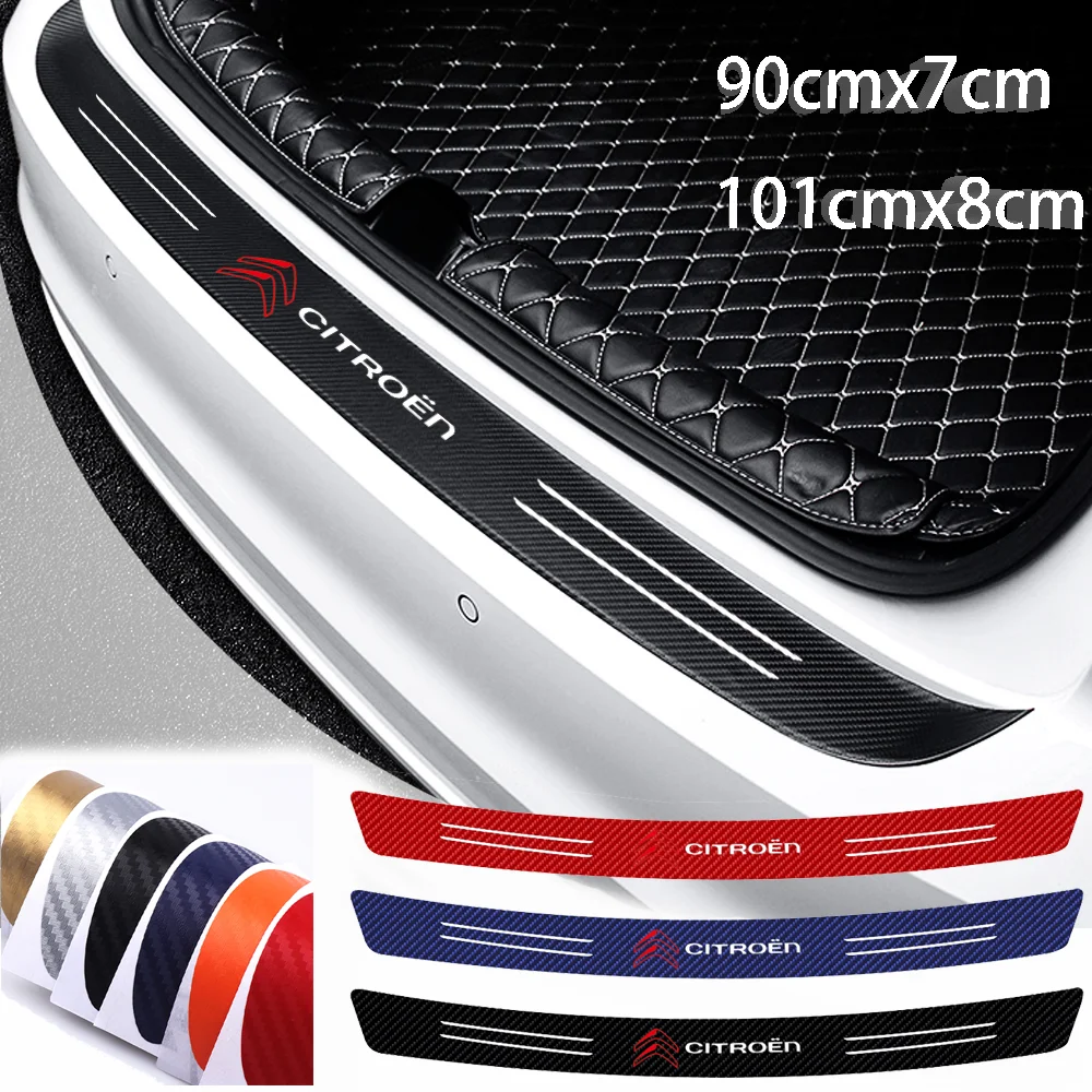 Carbon Fiber Auto Stamm Hinten Stoßstange Schutz Anti Scratch Schutz Aufkleber Für Citroen C2 C3 C4 C6 C5 VTS C-ELYSEE Auto Zubehör Image