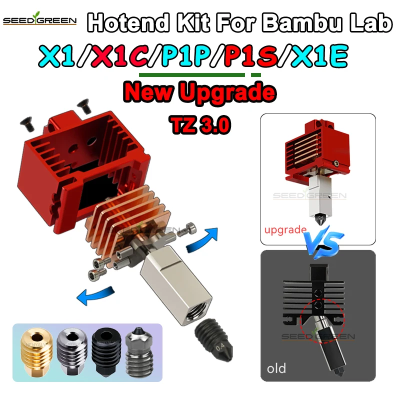 Upgrade TZ3.0 Hotend für BambuLab P1S P1P X1 X1C TZ V3.0 Upgrade Hotend für Bambus Ganzmetall Hotend Hochtemperatur-Druckkopf Image