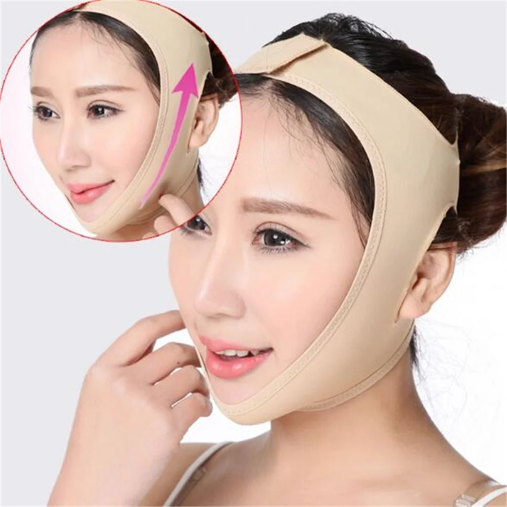 Elastische Gesicht Abnehmen Verband V Linie Gesicht Shaper Frauen Kinn Wange Lift Up Gürtel Gesichts Massager Strap Gesicht Schönheit Hautpflege Werkzeuge Image