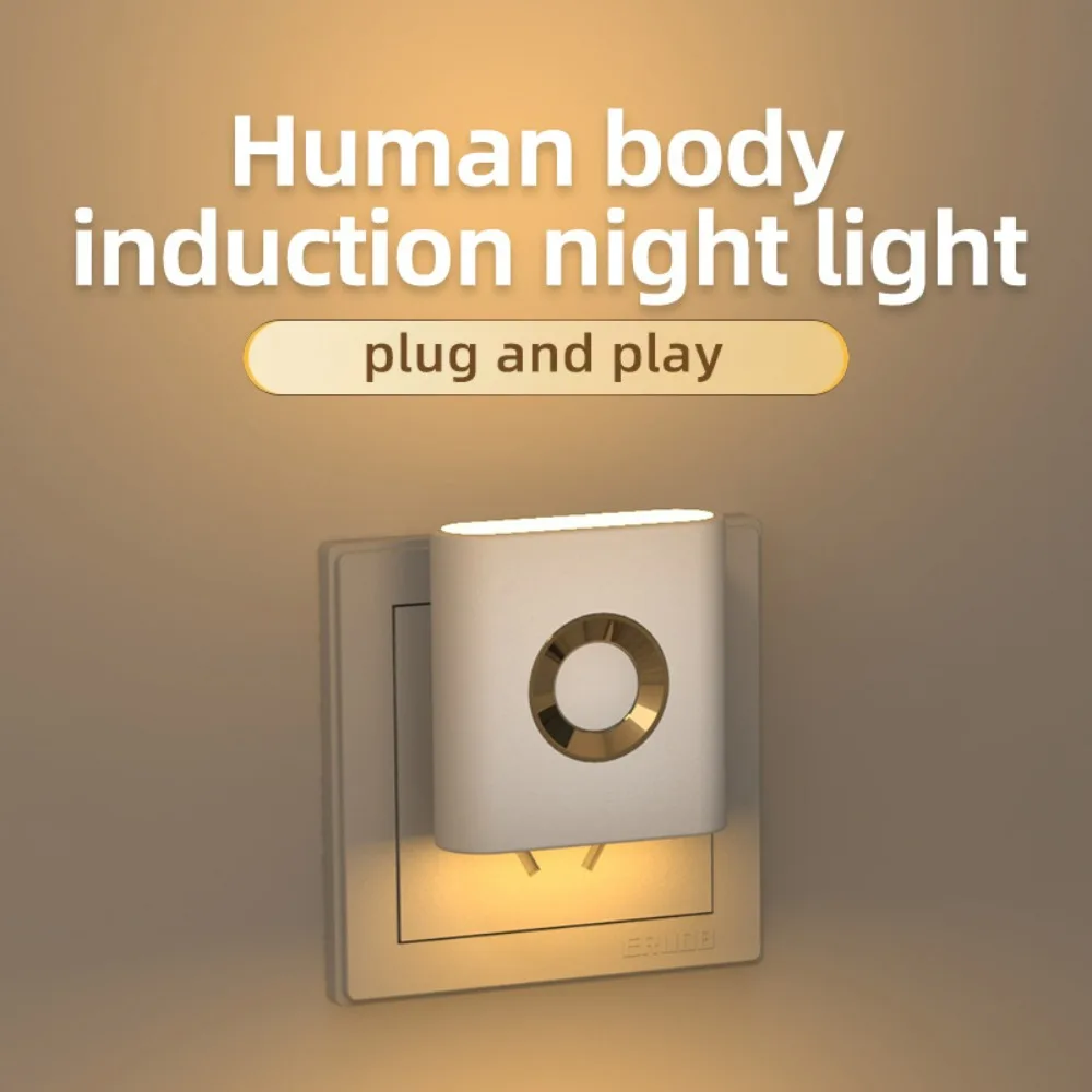 Mini-Nachtlicht mit Bewegungsmelder – automatisches Ein-/Ausschalten, schlaffreundliche Lampe für Schlafzimmer, Nachttisch und Schrank, neuer Stil