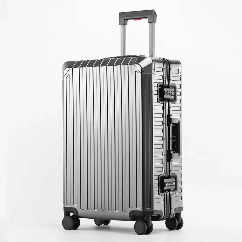 Gepäck Voll aluminium Magnesium legierung berühmte Aluminium Reisekoffer Metall Trolley Fall Universal rad 20-Zoll-Boarding Bag Image