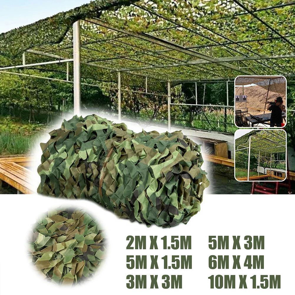 3M x 5M/4M x 6M Jagd Tarnnetze Woodland Training Camo Netting Autoabdeckungen Schatten Sonnencreme Camping Sonnenschutz Sichtschutztuch