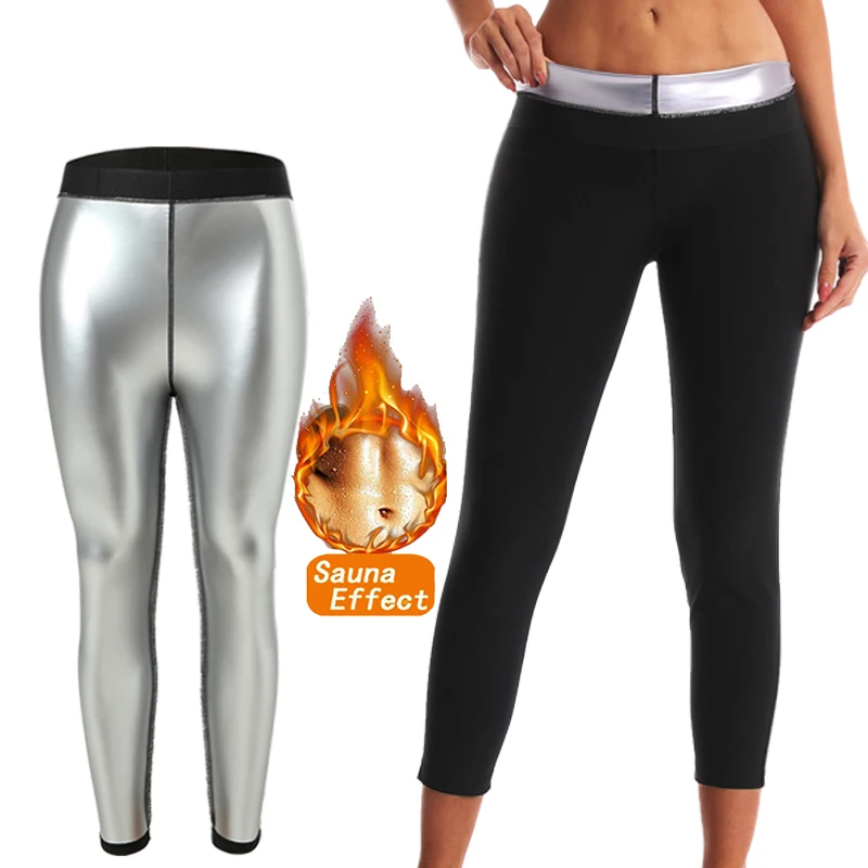 Schweiß Sauna Hosen Body Shaper Gewicht Verlust Abnehmen Shapewear Frauen Taille Trainer Bauch Heißer Thermo Schweiß Leggings Workout Gym Image