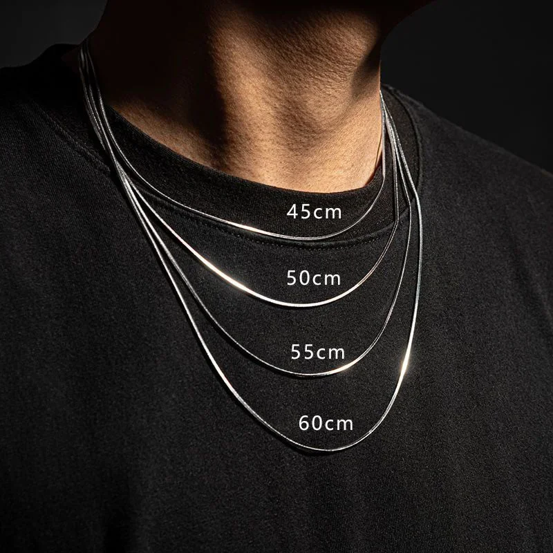 Punk Hip-hop 2 MM Schlange Link Kette 925 sterling silber Halskette für Männer Frauen Silber Männlichen Schmuck Geschenke cadenas Para Hombre
