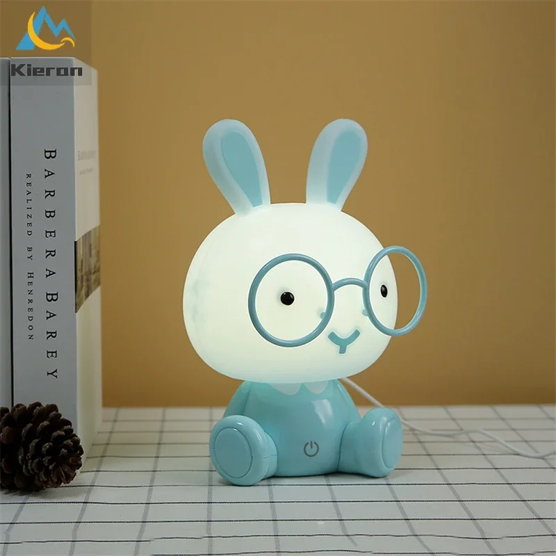 Moderne Cartoon Nachtlicht LED Baby Kinderzimmer Lichter Dekor Kaninchen LED USB Stehlampen Schlafzimmer Lampe Touch Switch Dekor Leuchte