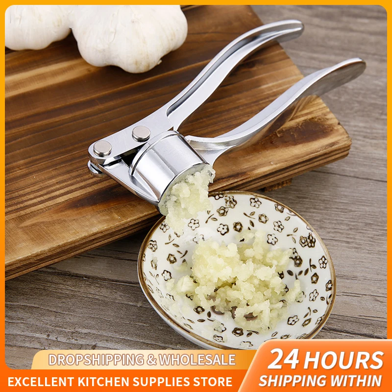 Edelstahl Knoblauch Presse Crusher Fleischwolf Handheld Knoblauch Zerkleinerer Squeezer Manuelle Presse Schleifen Werkzeug Küche Zubehör Image