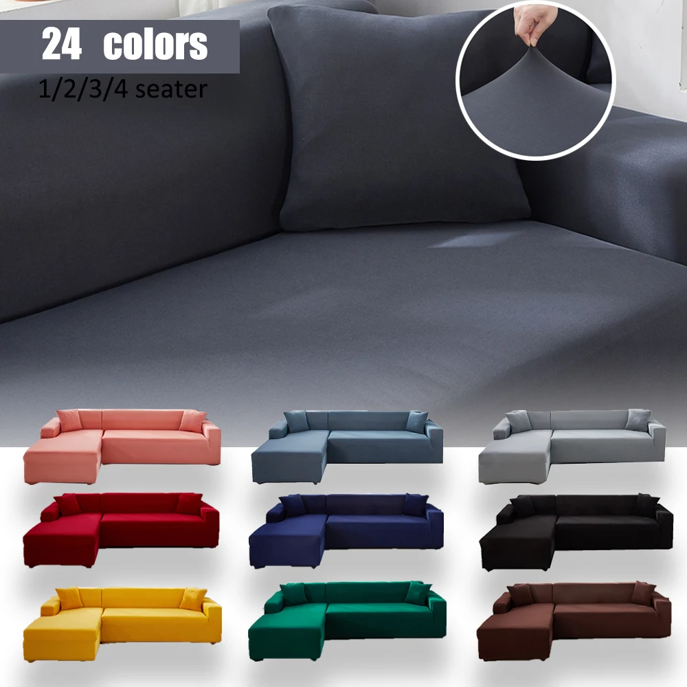 Solide Sofabezüge für das Wohnzimmer, elastischer Relaxsessel, L-Form, 1, 2, 3-Sitzer, Couch-Slip, Möbelschutzhülle