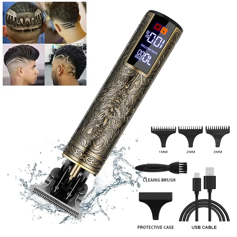 Vintage Haarschneidemaschine Akku-Trimmer Tragbare USB-Schnelllade-Haarschneidemaschine Elektrorasierer Friseur Professioneller Friseur Image