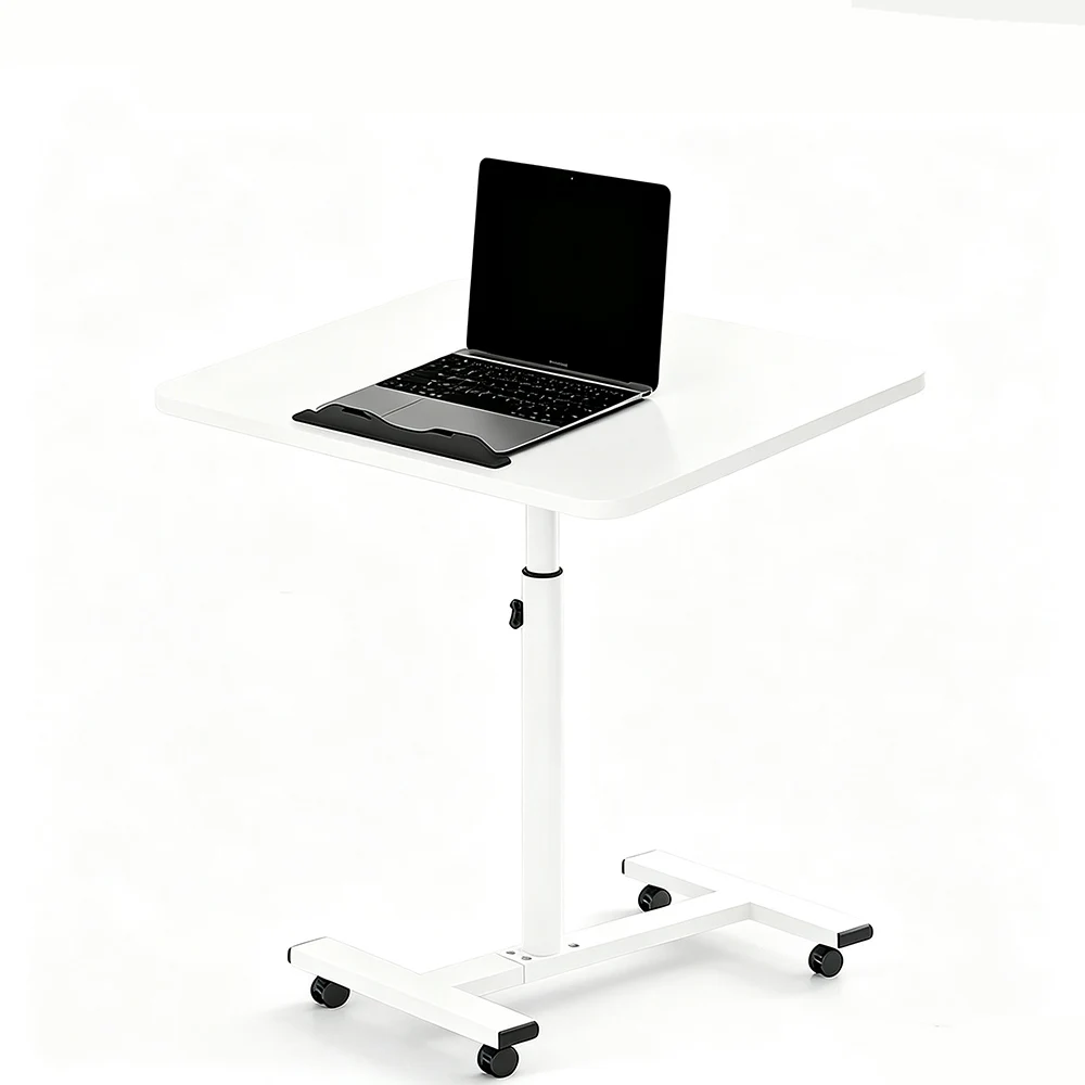360 ° Drehbarer Mobiler Laptop-Tisch Höhenverstellbarer Rollender Computertisch mit Rädern
