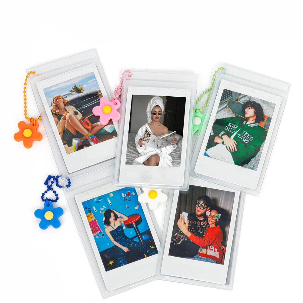 5 teile/satz 3-zoll Film Klar Foto Lagerung Box Sofortbildkamera Foto Fall für Fujifilm Instax Mini 12/11/9/8/7 mit Strap Image