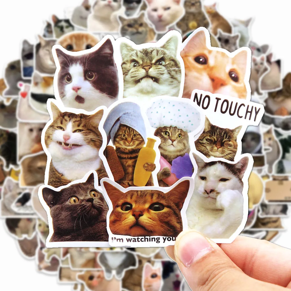 100/1000 Stück lustige süße Katze MEME Tiere Aufkleber Kawaii Aufkleber Scrapbooking Notebook Gepäck Laptop Skateboard Aufkleber Spielzeug Image