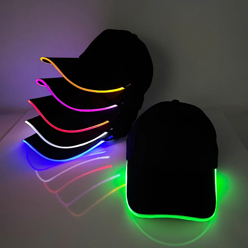 LED-beleuchtete Baseballmütze, blinkendes Glow, Rave-Party-Kappe, leuchtender Hut für Damen und Herren, Hip-Hop-Club, Purim-Festival-Parade-Zubehör