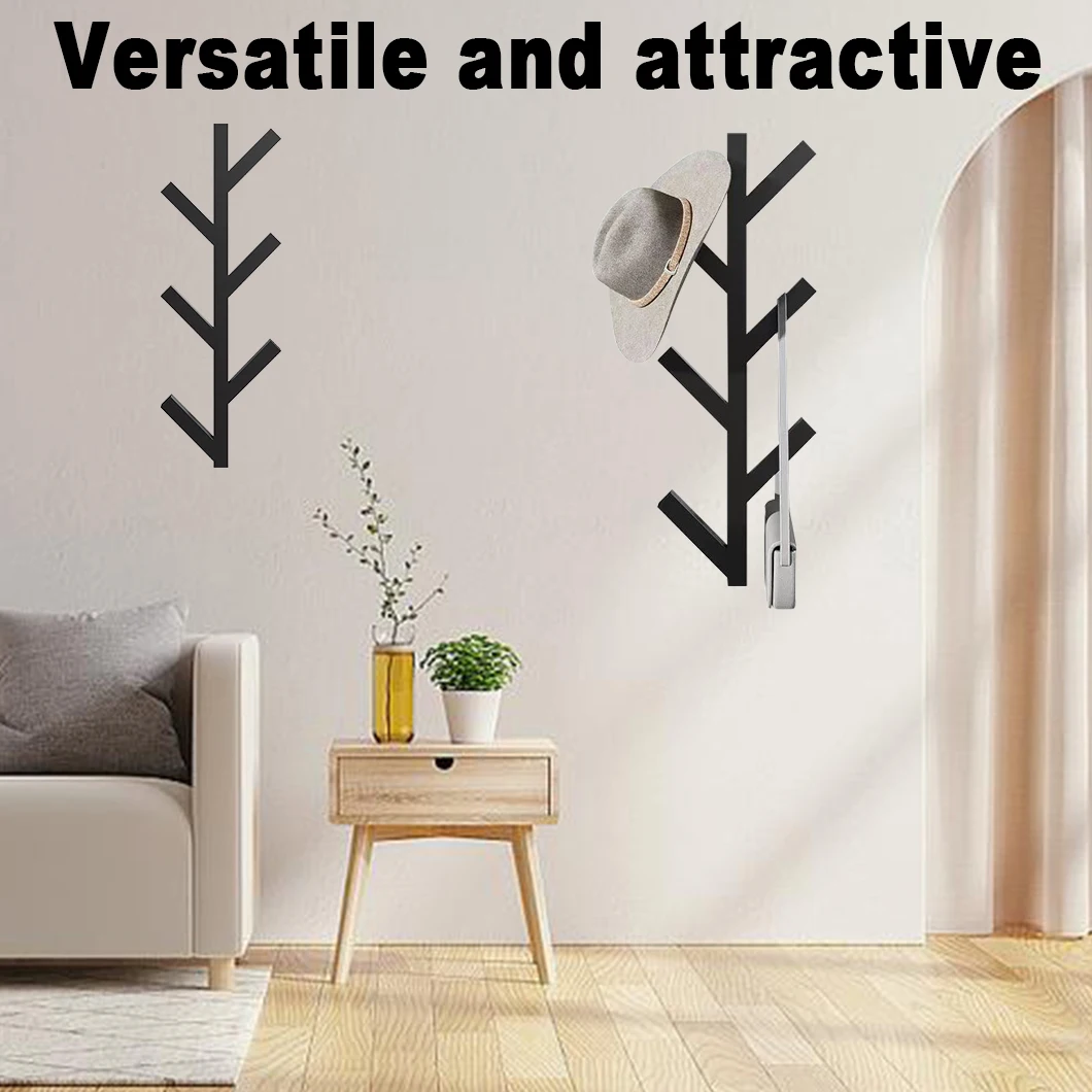 1 Stück vertikaler Garderobenständer zur Wandmontage, 40,6 cm, moderner Wandgarderoben aus Metall für Hüte, Jacken, Taschen, Eingangsbereich, Schlafzimmer