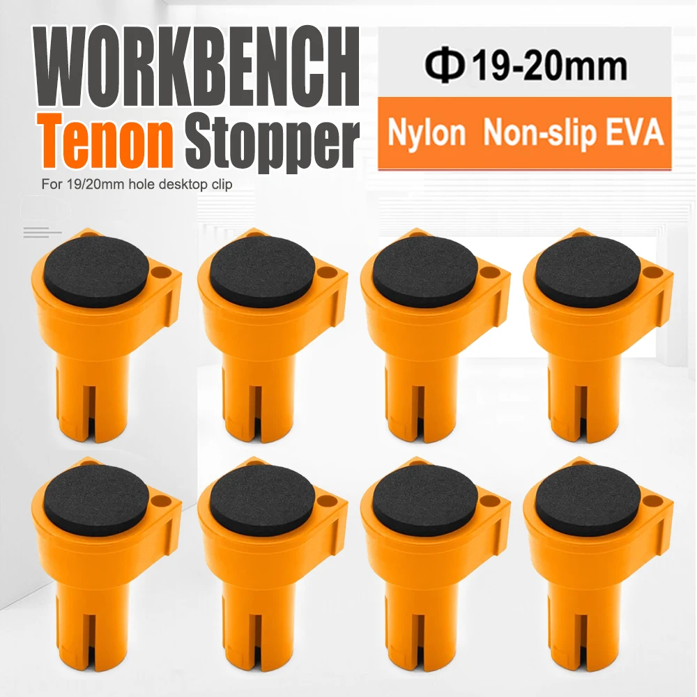 19mm 20mm 8-teiliges Nylon-Werkbank-Halterungsset Präzisions-Holzbearbeitungswerkzeug für Werkbanklöcher Rutschfeste EVA-Gummi-Einsätze Image