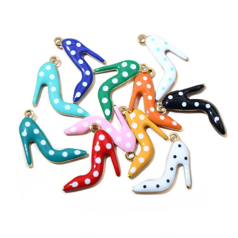 20 Stück 16x14mm Edelstahl Emaille High Heels Schuhe Charms Anhänger für Ohrringe Halskette Armband DIY Schmuck Zubehör