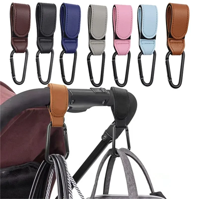 2/4 Stück PU-Leder Kinderwagenhaken, 360 Grad drehbar, Organizer für Kinderwagen, Zubehör für Kinderwagen