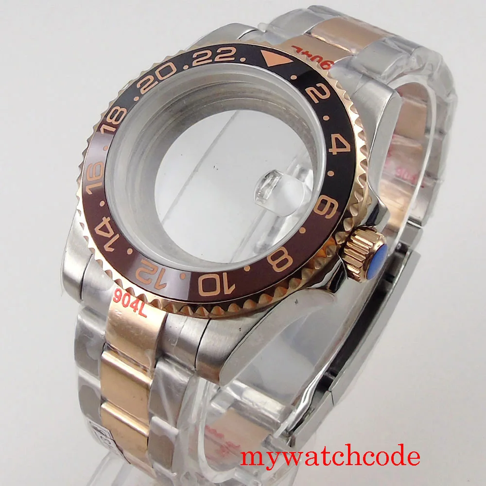 20bar wasserdichtes SUB Taucheruhrengehäuse Glasrückseite Silber Roségold für NH34 NH35 NH36 NH37 NH38 NH39 Uhrwerk Image