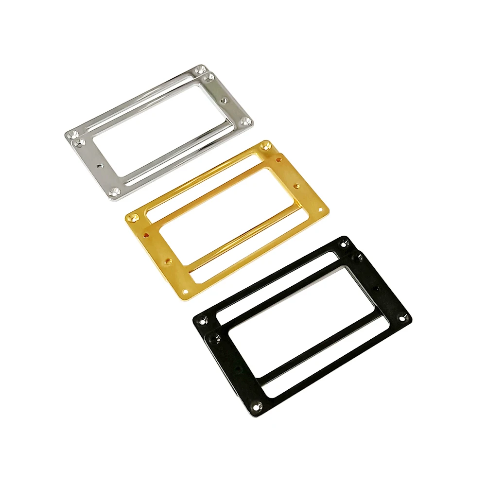 2 Stück E-Gitarre Humbucker Pickup Ring Gitarre Metall Flachrahmen Montagering Image